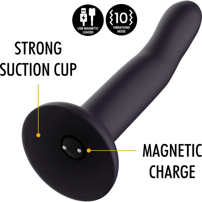 Godemichet silicone violet, vibrant, base ventouse, rechargeable, thermochromique, ergonomique, étanche, silencieux.