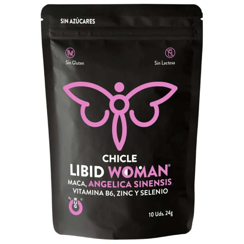 Gomme libido féminine sans gluten angélique maca zinc sélénium vitamineB6 végétalienne sans lactose sans sucres ajoutés absorption bucale