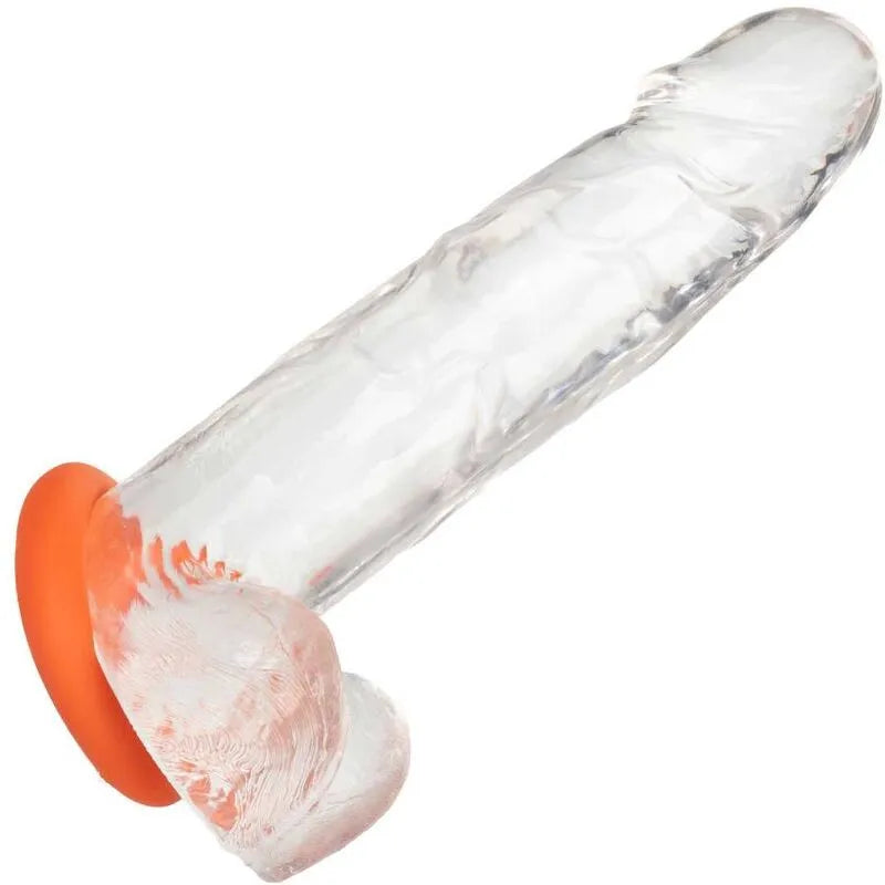Anneau pénien en silicone liquide transparent, extensible, doux, sans couture, idéal douche et bain, confort optimal.
