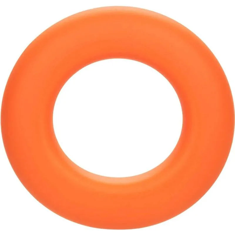 Anneau pénien orange en silicone liquide, extensible et étanche, idéal pour confort et performance sous la douche.