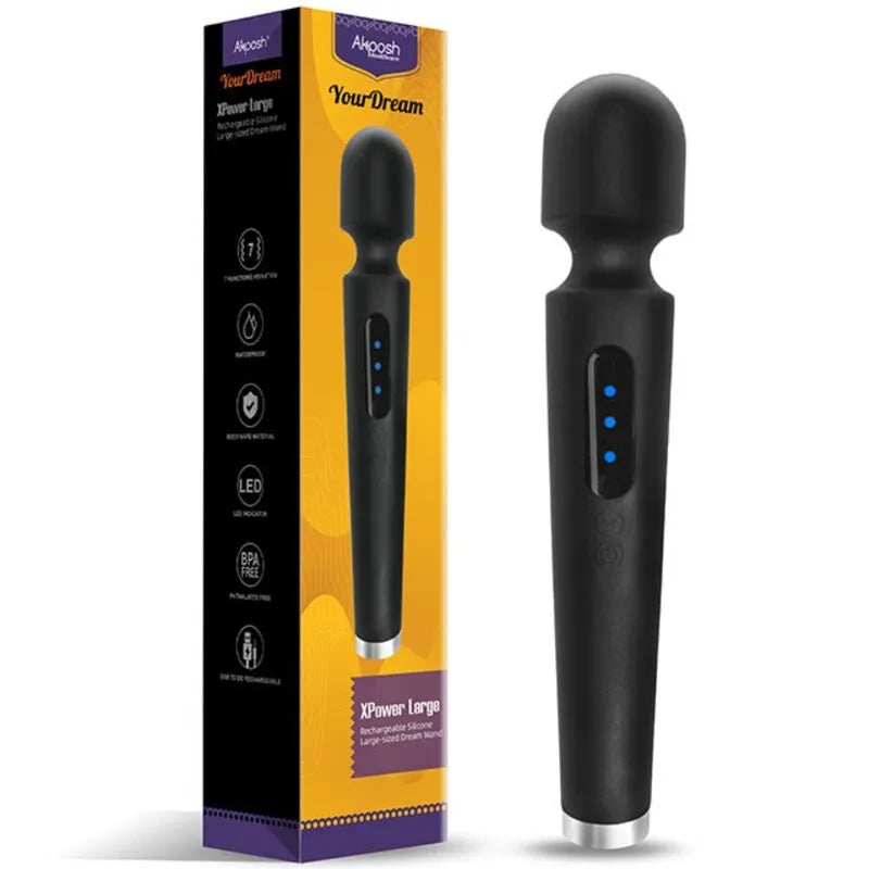 Vibromasseur violet étanche en silicone, tête flexible, 7 modes, rechargeable, élégant, pour massage ciblé et détente.