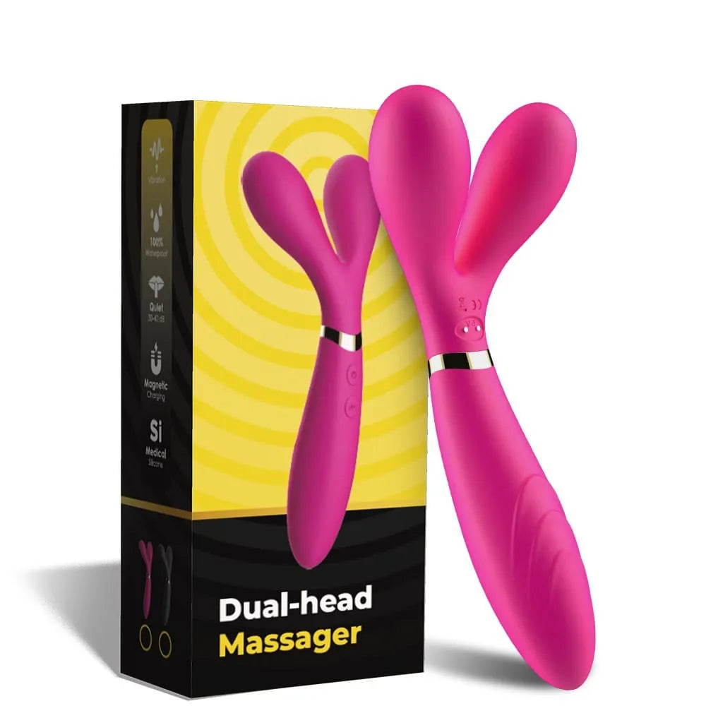gros vibromasseur rose polyvalent double moteurs puissants neuf modes rechargeable magnétique étanche ergonomique compact silencieux autonomie deuxheures stimulation couple solitaire