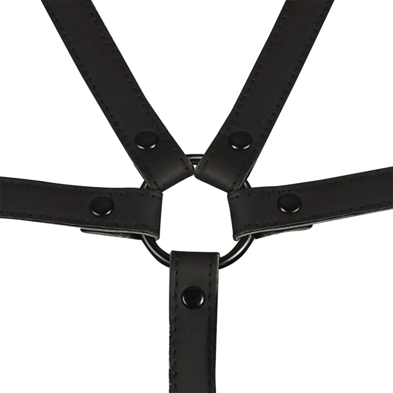 Harnais Bdsm Cuir Végétalien Ajustable Sans Nickel