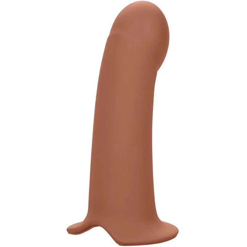 Harnais extension silicone liquide marron, doux, lisse, base large, sans phtalates, sangles ajustables, durable et confort...