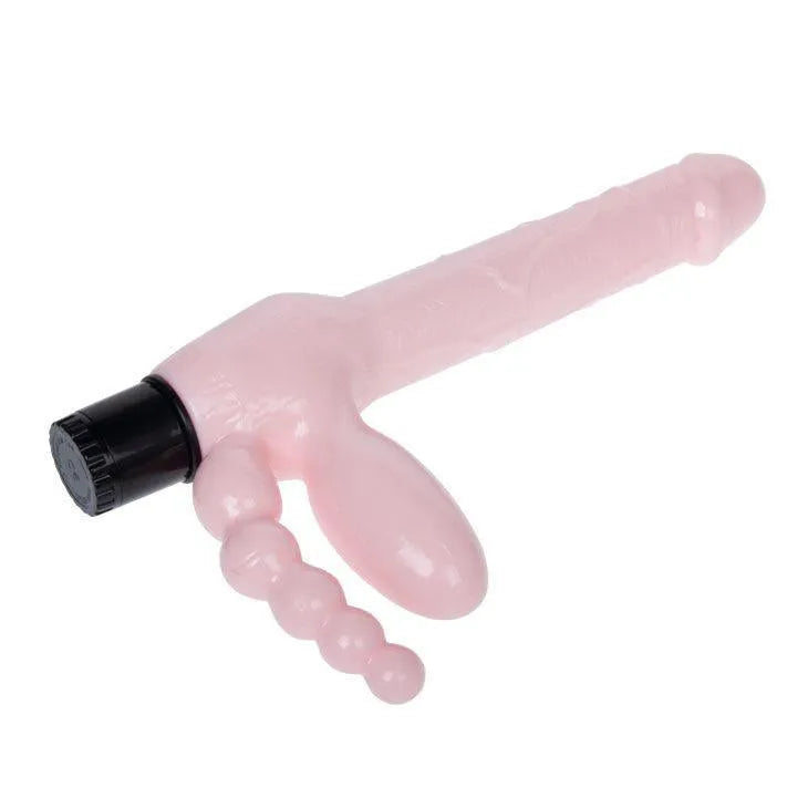 Harnais sans sangle rose avec vibromasseur intégré, design ergonomique, extrémité flexible, stimulation clitoridienne et a...