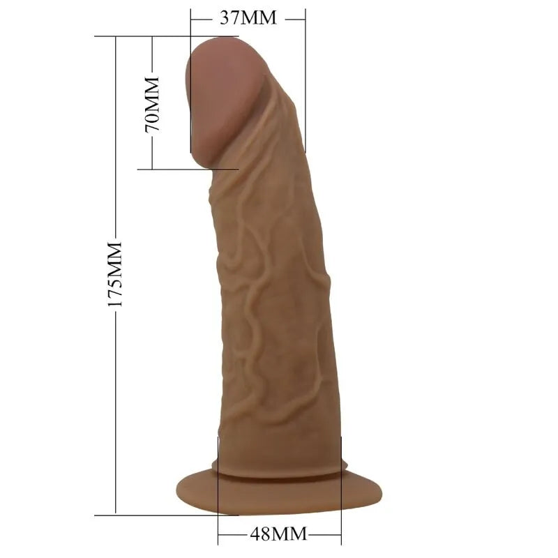 Harnais gode ceinture silicone marron marbré, tête douce, élastique ajustable, stimulation pénétration, imperméable.