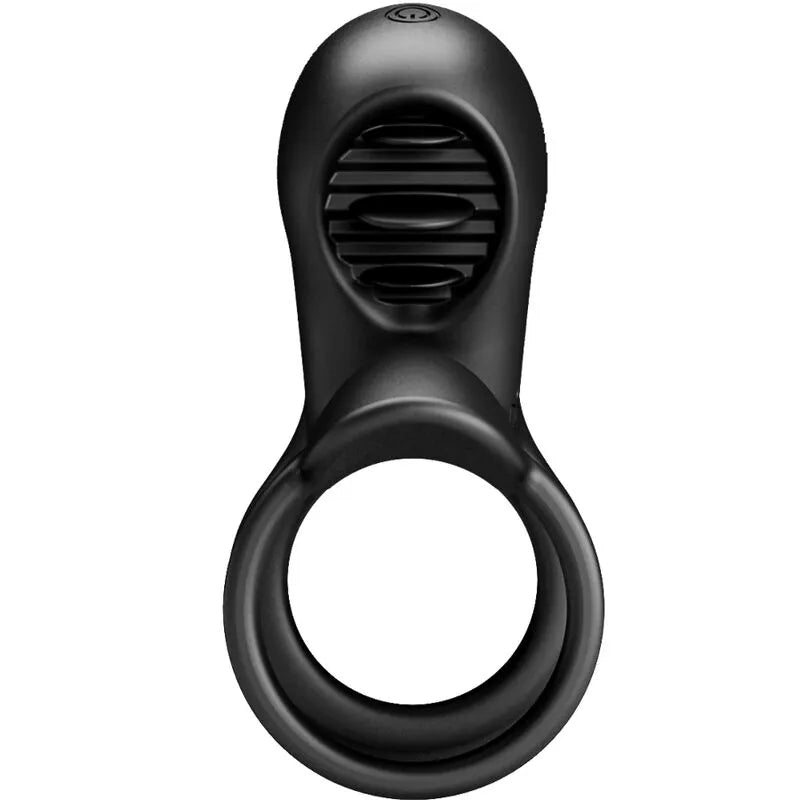 Harnais pénien vibrant noir en silicone, triple anneau, stimulateur clitoridien, 12 modes, rechargeable, ergonomique.