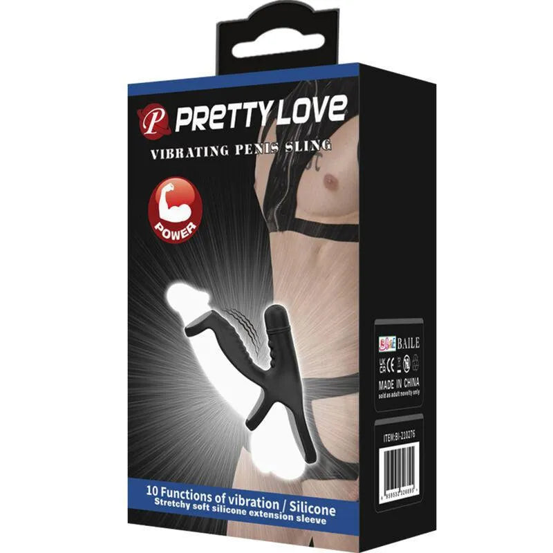 Harnais Pénien Vibrant Silicone Noir Couples