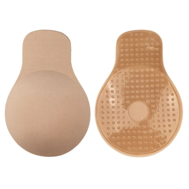Élévateur poitrine beige réutilisable, adhésif médical, forme ergonomique, bords fins, soutien discret, 50 utilisations.