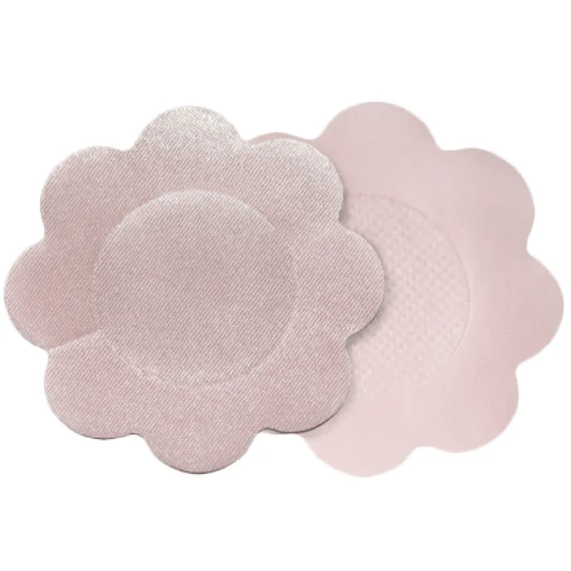 Protège-tétons réutilisables en forme de fleur, couleur nude, pack de 3, pour couverture discrète et confortable.