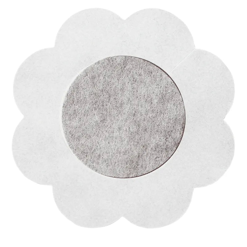 Protège-tétons réutilisable en forme de fleur, couleur beige, pack de 3, pour une couverture discrète et confortable.