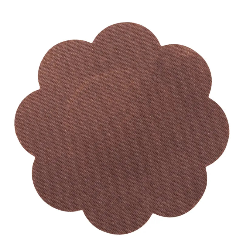 Protège-tétons réutilisable brun en forme de fleur, pack de 3, adhérence optimale, discret sous les vêtements.