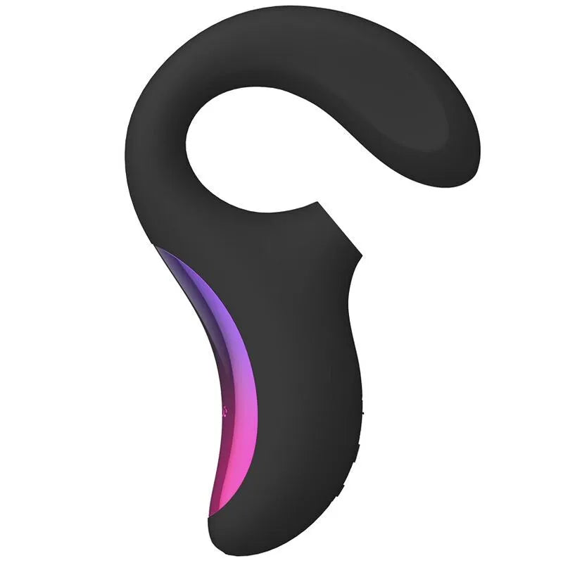 Lelo - Masseur de stimulation double aspiration Enigma noir silicone médical grade, design moderne, ergonomique, multifonctionnel, stimulation clitoridienne et G-spot