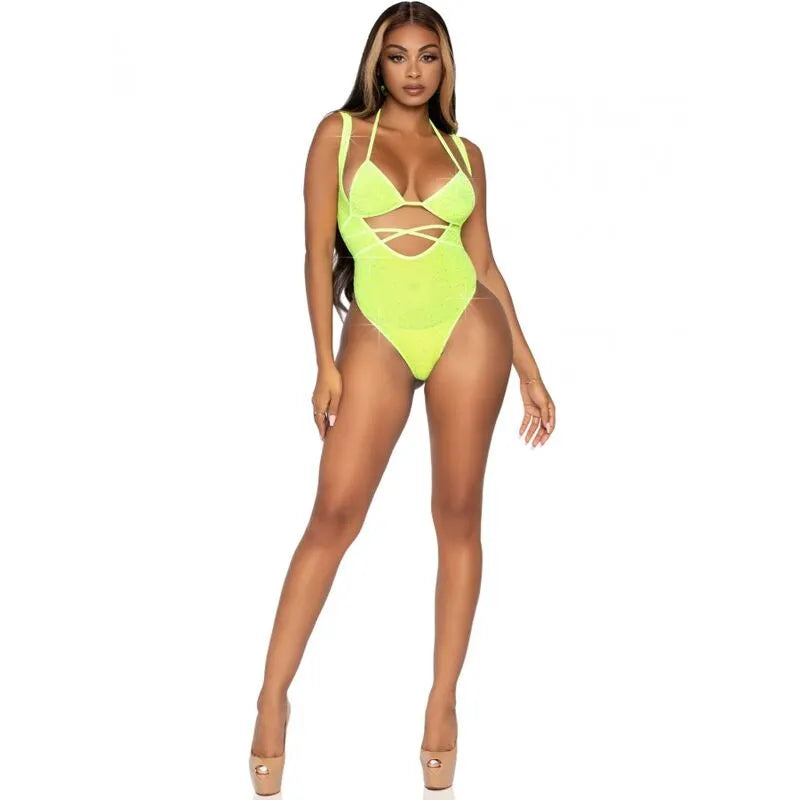 haut bikini cachecoeur maille strass justaucorps bretelles sensuelle élégante glamour scintillant ajustable confortable taille unique raffiné séduisant extensible