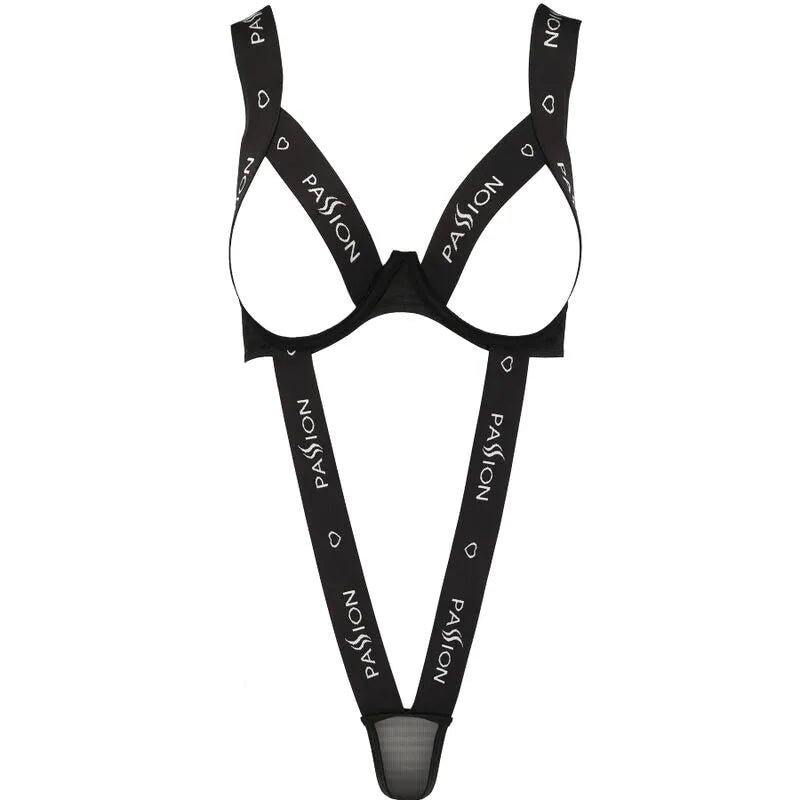 Teddy sexy noir seins nus élastique Passion Kyoka lingerie européenne