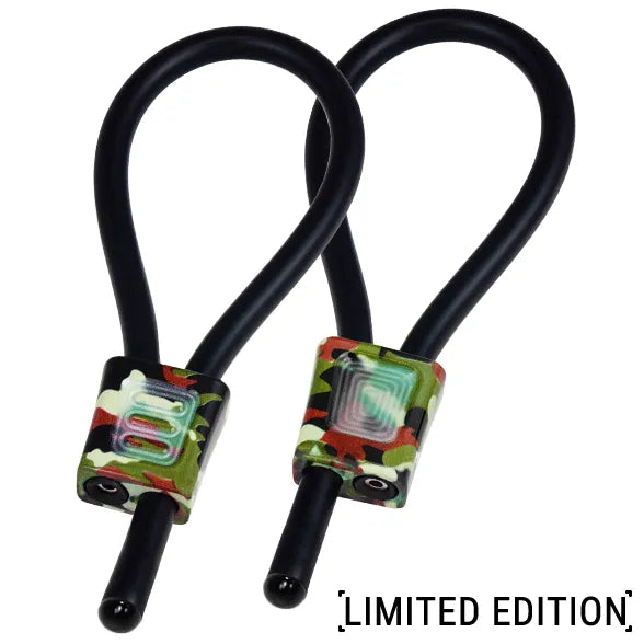 anneaux pénis réglables électrostimulation camouflage caoutchouc conducteur aluminium anodisé supraconducteur épaisseur molette réglage motif hydroimmersion polyvalents tige scrotum 60mm