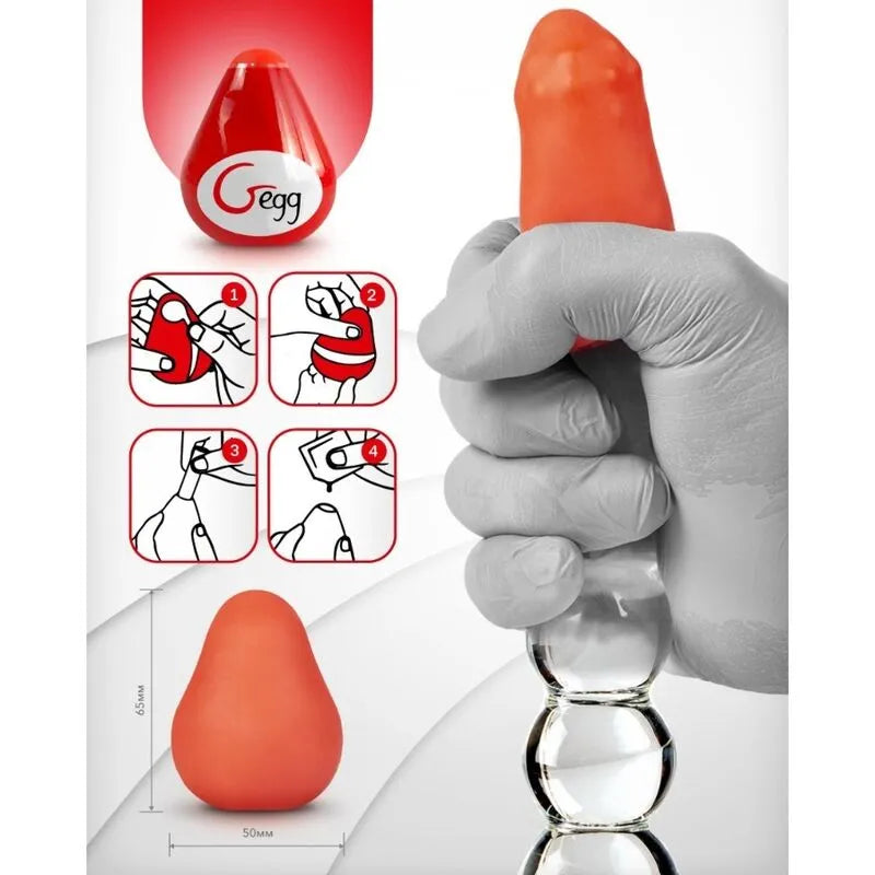 masturbateur compact texturé silicone TPE hypoallergénique élastique rouge discret gaufré sensations portable facile nettoyage réutilisable compatible lubrifiant aqueux Gvibe