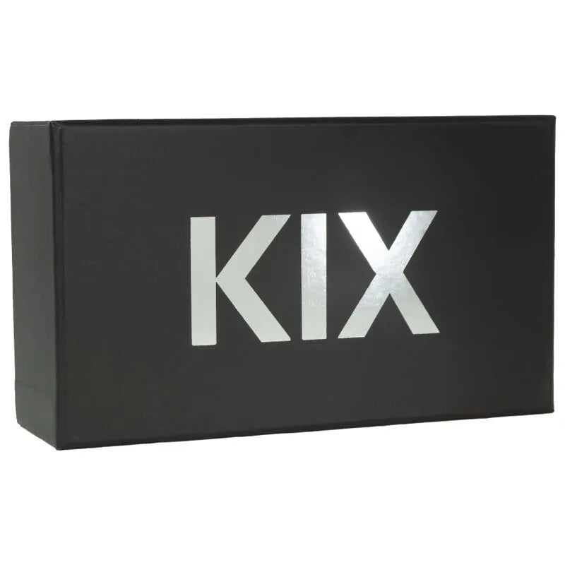 Boîte noire de l'ElectraStim KIX, stimulateur électro-sexe, avec logo argenté, design compact et moderne.