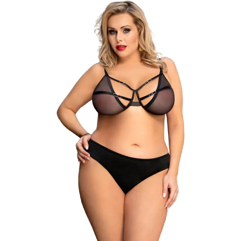 Queen Lingerie ensemble deux pièces sexy soutien-gorge sans armature S/M