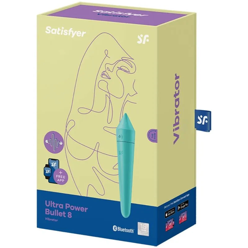 Satisfyer Ultra Power Bullet 8 Turbo stimulation précise app contrôlée silicone doux IPX7 étanche sextoy pour femme couple plaisir intensifié
