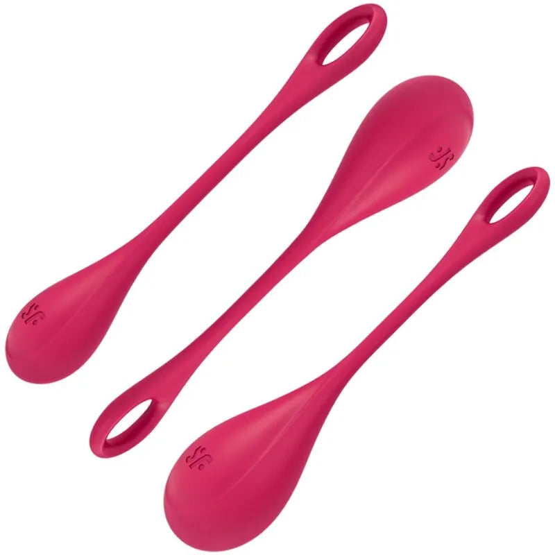 Satisfyer Ensemble Entraînement Yoni Power 1 Rouge muscles plancher pelvien orgasmes intenses silicone médical qualité Ben Wa balls tailles progressives
