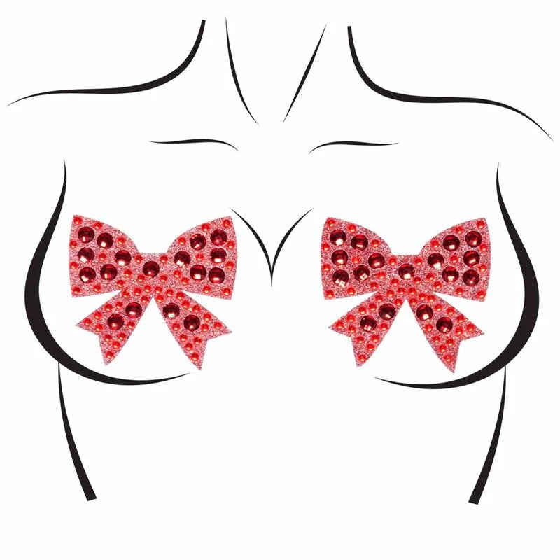 bijoux mamelon nœud strass scintillants élégants sensuels couvrants autocollants taille unique confortables lingerie glamour soirée romantique