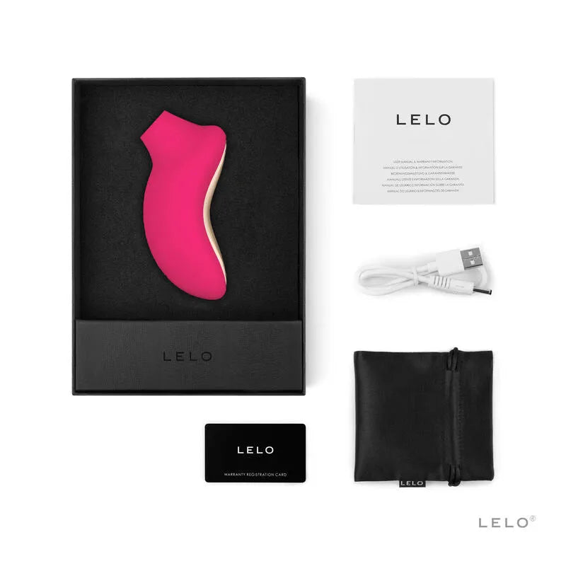 Stimulateur clitoris Lelo Sona 2 Cerise - Design ergonomique, stimulation par ondes, silicone doux, contrôle intuitif, sextoy discret