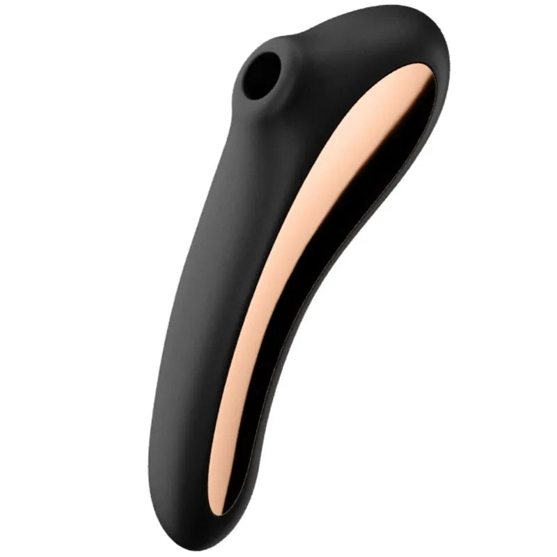 Vibrateur Dual Kiss Air Pulse Noir stimulation clitoridienne silicone médical étanche IPX7 sextoy design moderne couple plaisir intime