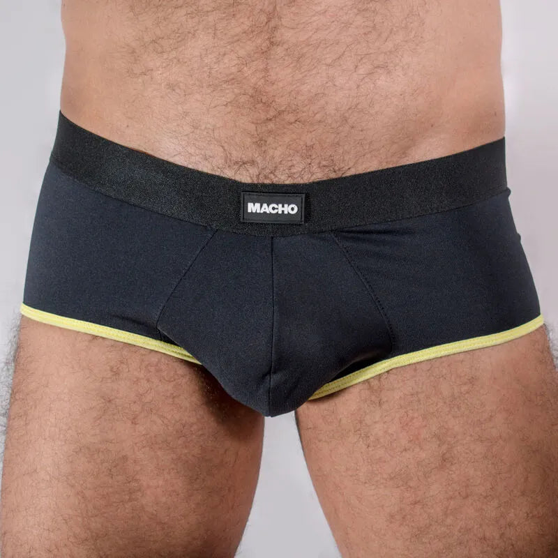 slip homme jaune foncé lycra respirant coupe classique rehaussement