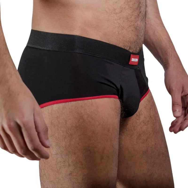 slip homme jaune foncé lycra respirant coupe classique rehaussement