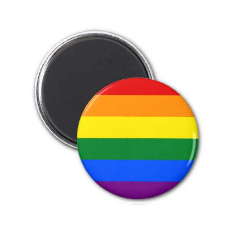 aimant multicolore LGBT symbole fierté magnétique compact 6x6cm durable vibrant festif cadeau original décoratif portable collection DiabloPicante Espagne amusant