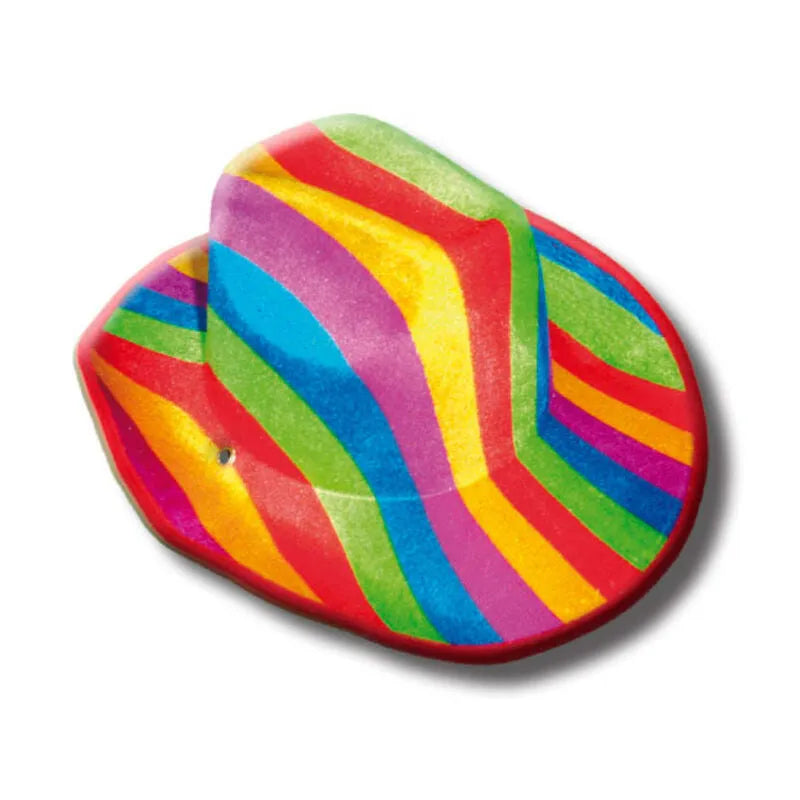 chapeau drapeau multicolore LGBT fierté festif coloré vibrant ajustable léger confortable durable résistant parade fête solidarité original