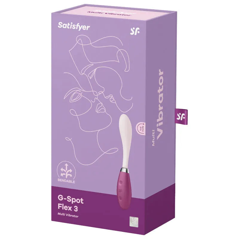 Vibromasseur Satisfyer G-Spot Flex 3 rouge stimulation G-spot multi-vitesse silicone médical flexible célibataires couples