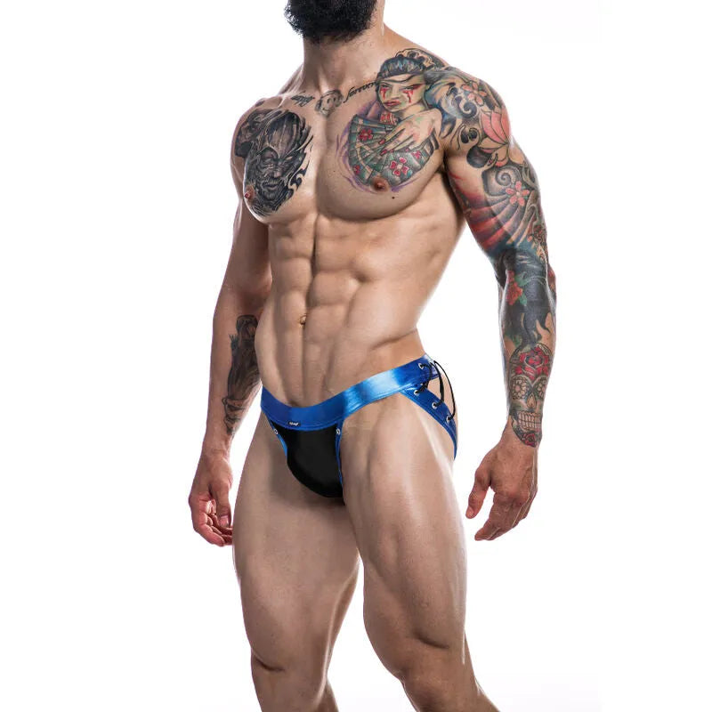 Cut4men Jockstrap soutien sport masculin ergonomique polyester élasthanne bleu