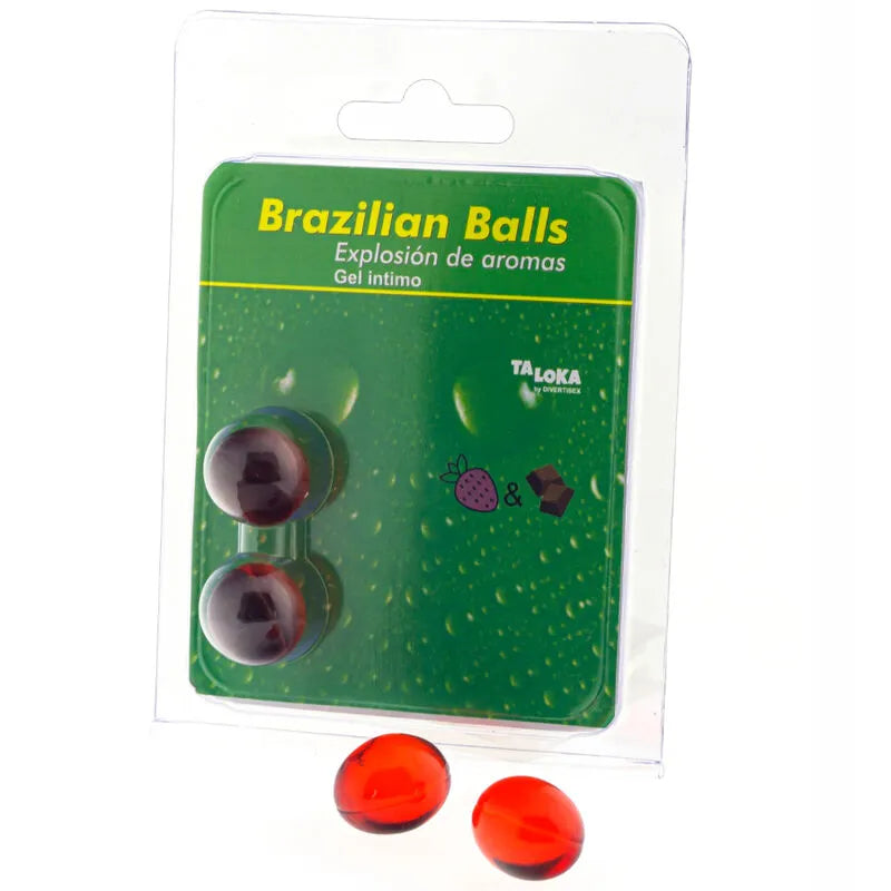 gel intime boules brésiliennes fraise chocolat massage sensuel plaisir érotique arôme excitant dissolution thermique lubrifiant huileuse anale vaginale sensorielle festif
