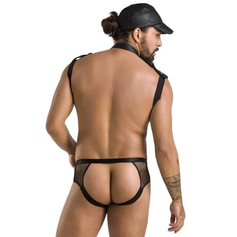 Ensemble lingerie noir élégant en polyuréthane et polyester certifié Oeko-Tex, moderne et confortable, fabriqué en Pologne.