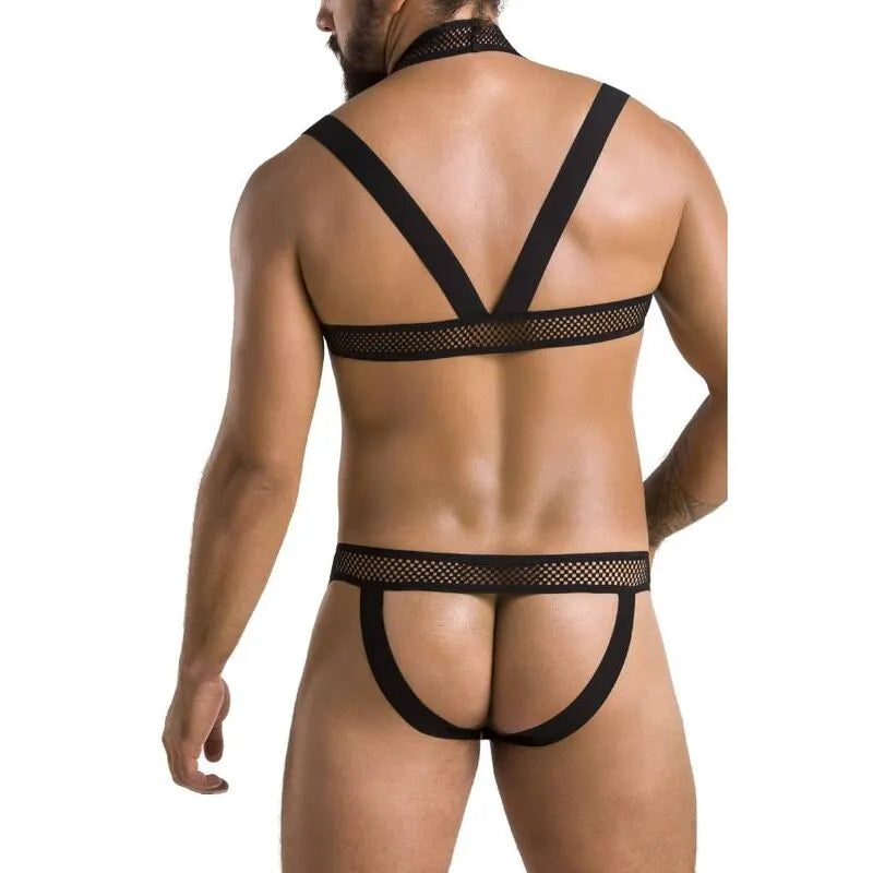 PASSION 043 Ensemble Lingerie Noir Polyuréthane Polyester Certifié Oeko-Tex Européen