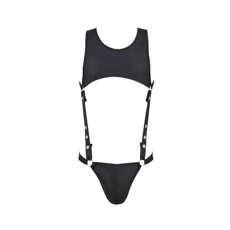 Body lingerie noir en polyuréthane et polyester, élégant et sculptant, certifié Oeko-Tex, fabriqué en Pologne.