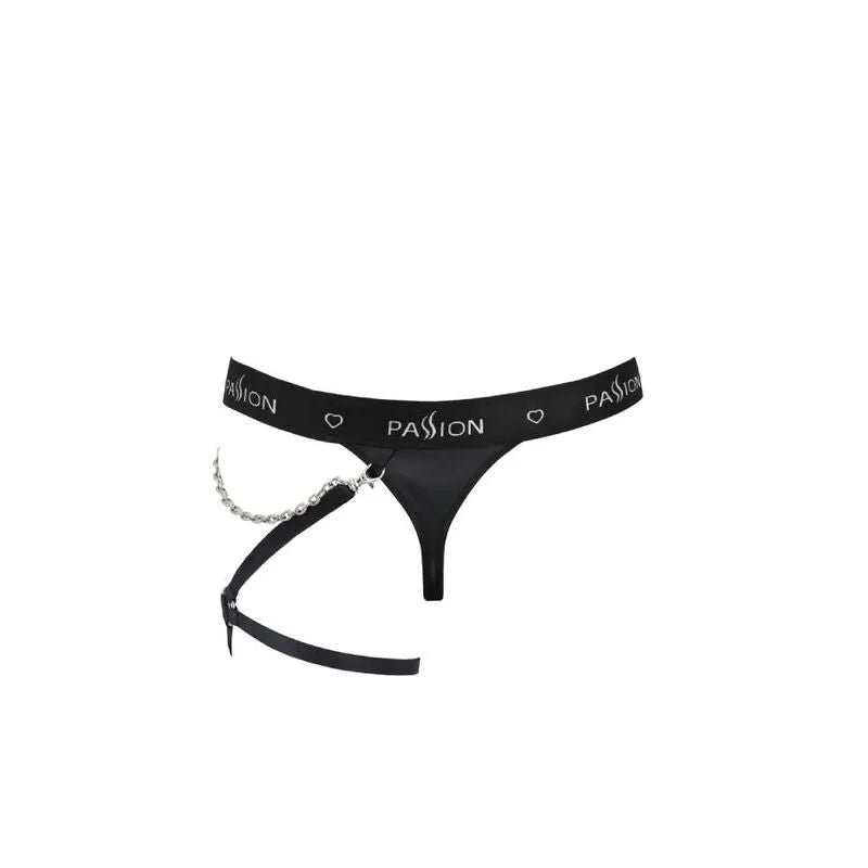PASSION 058 BILL STRING NOIR LINGERIE POLYURÉTHANE POLYESTER CERTIFIÉE OEKOTEX