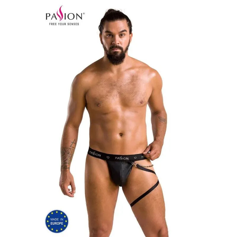 PASSION 058 BILL STRING NOIR LINGERIE POLYURÉTHANE POLYESTER CERTIFIÉE OEKOTEX