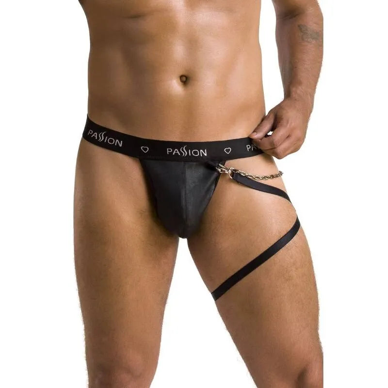 PASSION 058 BILL STRING NOIR LINGERIE POLYURÉTHANE POLYESTER CERTIFIÉE OEKOTEX
