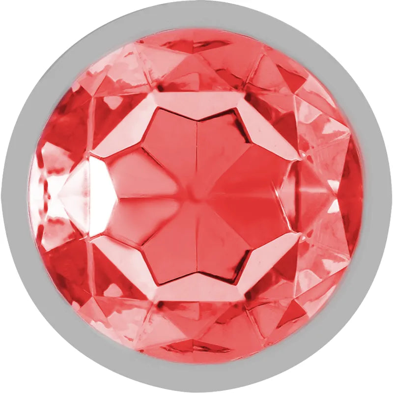 Plug anal métal aluminium cristal rouge taille S design glamour stimulation intense sextoy sécurité