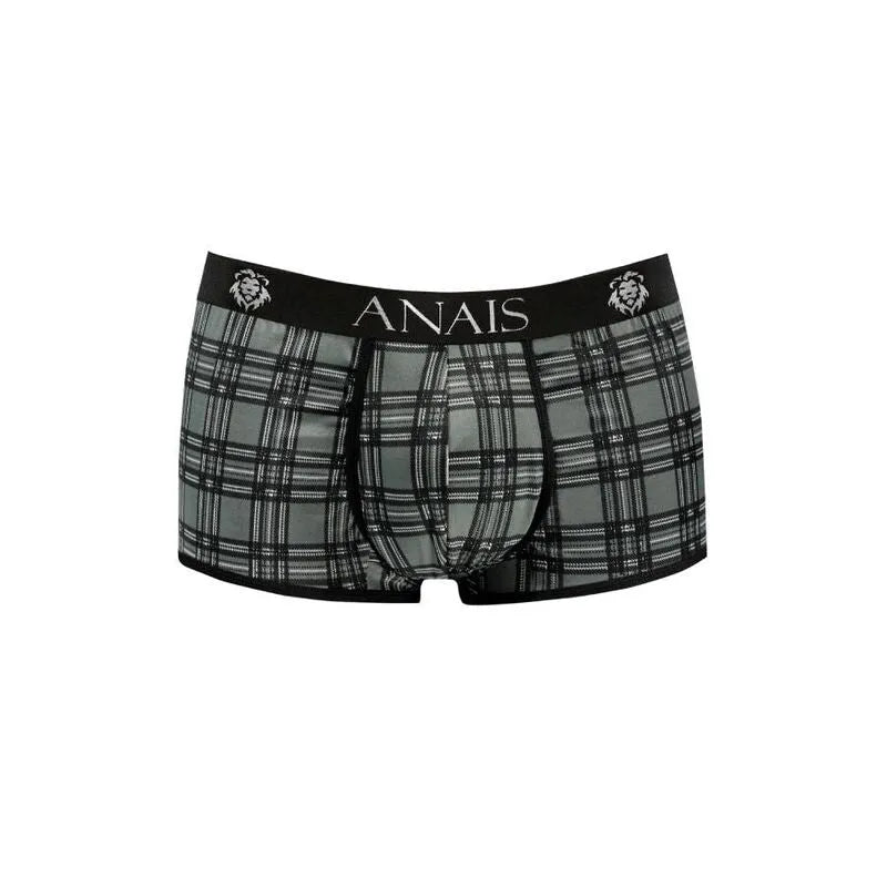 Boxer homme microfibre à carreaux noir gris blanc Anais, coupe sportive ajustée, maintien optimal, élégance et confort.
