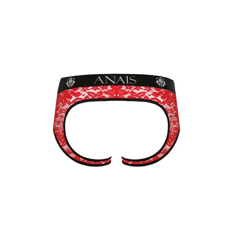 Bikini homme dentelle rouge imprimé fleuri ouvert fesses, style audacieux, confort extensible, tailles S à XL.