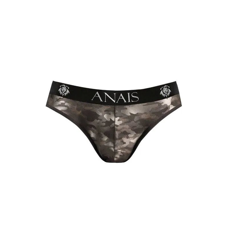 Slip homme ANAIS MEN, imprimé militaire, microfibre douce, bande élastique noire avec logo, confort et style.
