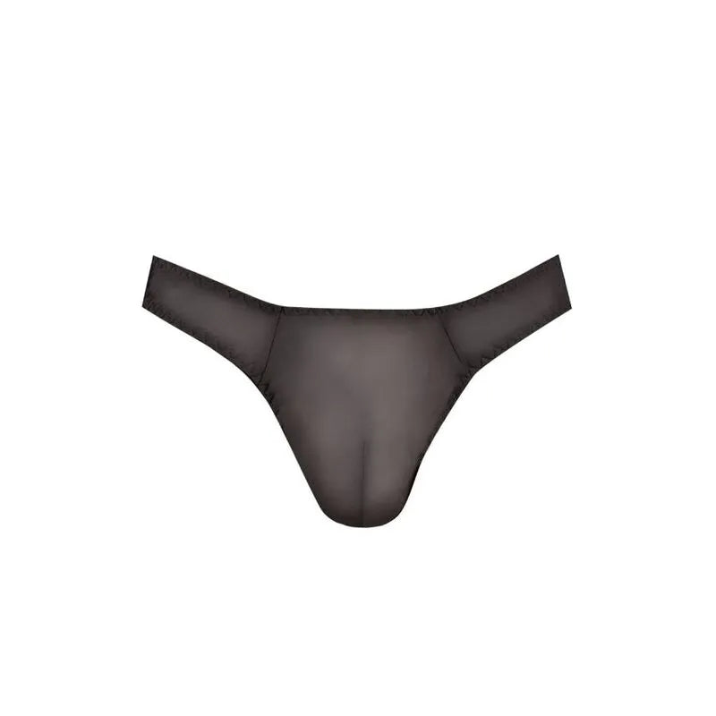 String homme noir en tulle avec finition élégante, design confortable et élastique délicat, Anais Apparel.