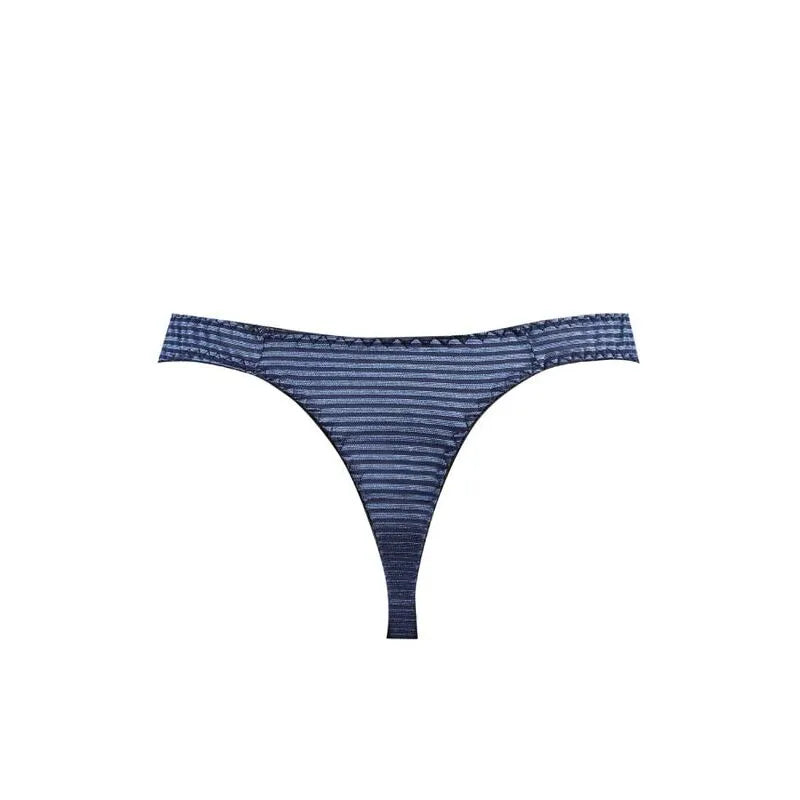 String homme noir à rayures satinées bleu marine, élastique délicat, confort optimal, Anais Apparel.