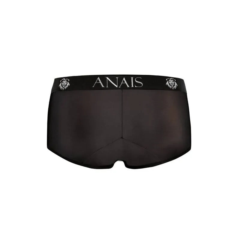Slip homme noir Anais Men, microfibre douce, coupe sportive, ceinture logo, ajustement parfait, jambes courtes.
