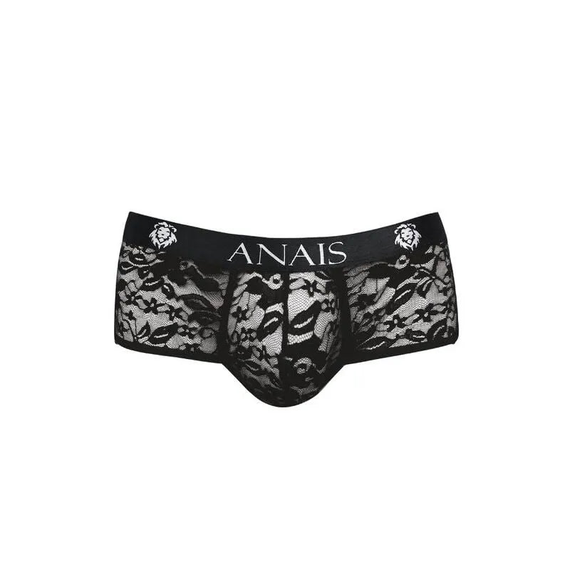 Slip homme noir en dentelle florale, coupe sportive, ajustement parfait, Anais Men Romance, lingerie sexy.