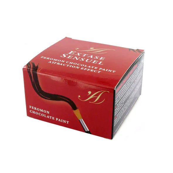Peinture corporelle au chocolat Extase Sensual, boîte rouge, 50 ml, aphrodisiaque comestible pour moments intimes.